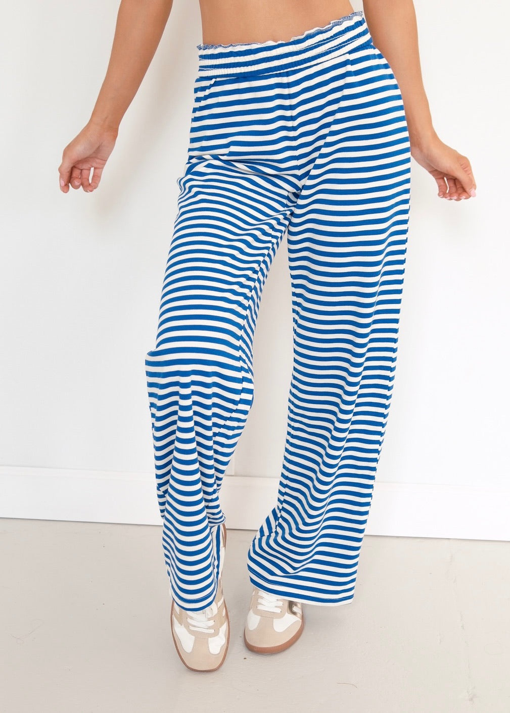 Clara Striped Pants - Blue/White