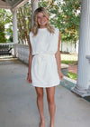 Gia Belted Dress - White