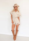 Addison Romper - Tan
