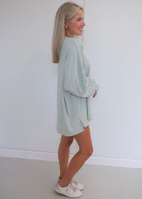 Comfy Striped Lounge Shorts - Mint