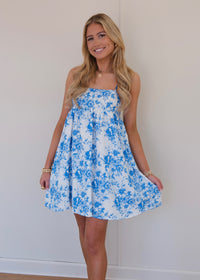 Blakely Dress - Blue/White