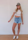 Striped Baby Tee - Tan/White