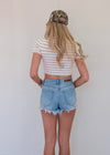 Striped Baby Tee - Tan/White