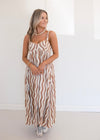 Wavy Striped Midi Dress