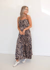 Printed Pleated Midi Dress