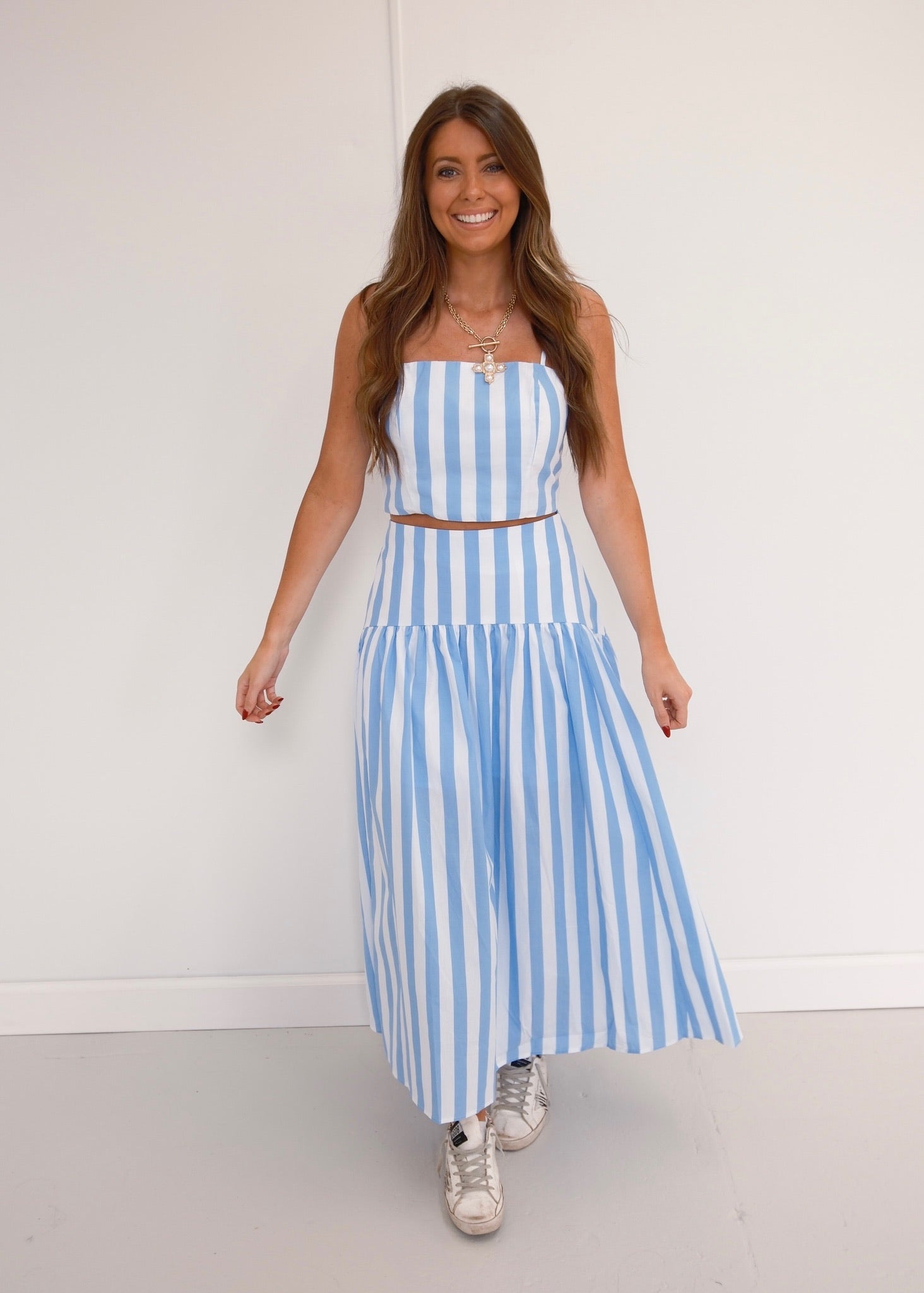 Marilyn Set - Blue/White Striped