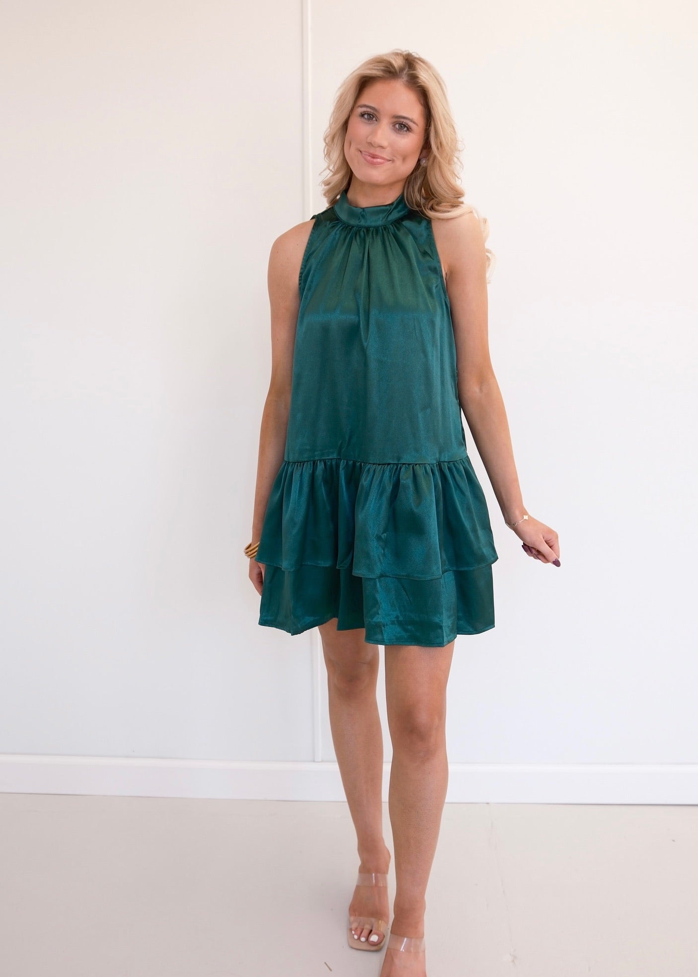 Claudia Halter Mini Dress - Green