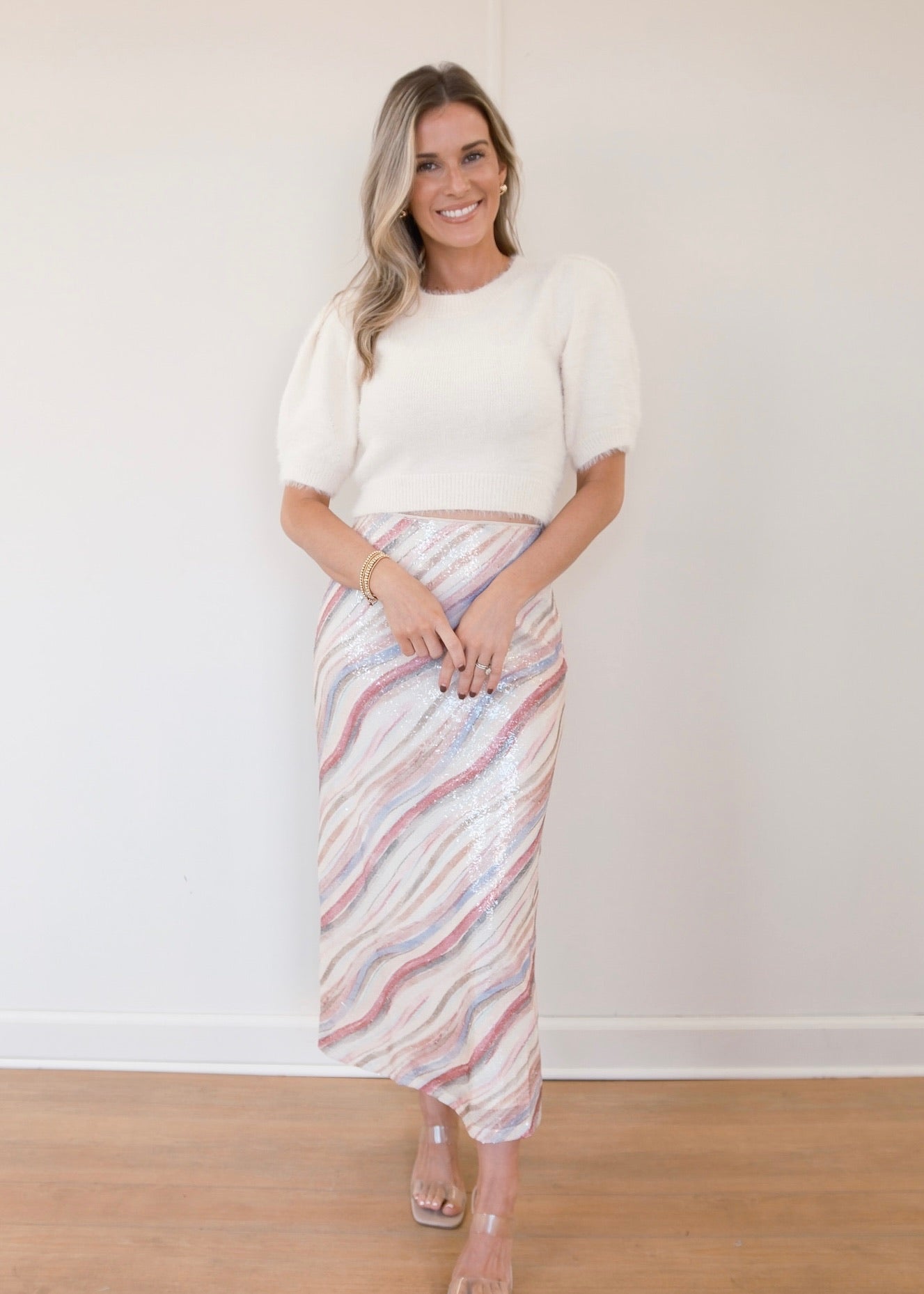 Miranda Sequin Midi Skirt