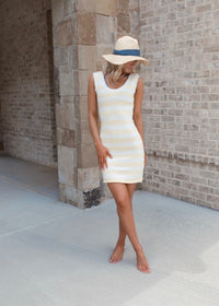 Dollie Dress - Yellow/White