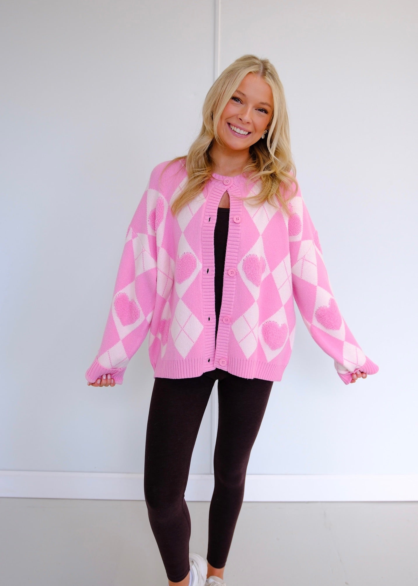Pink Heart Cardigan