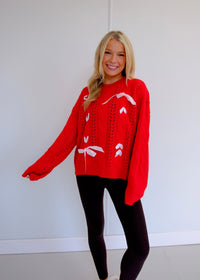 Maci Cable Knit Bow Sweater