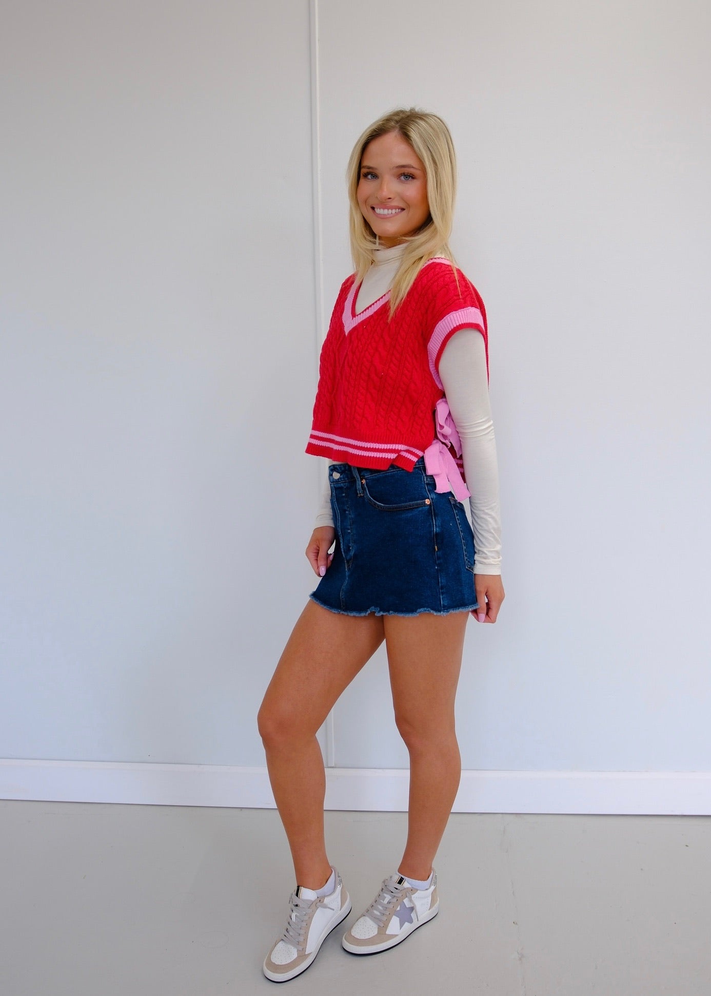 Cupid Sweater Vest - Red/Pink