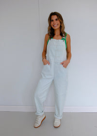 Evie Denim Overalls - Light blue