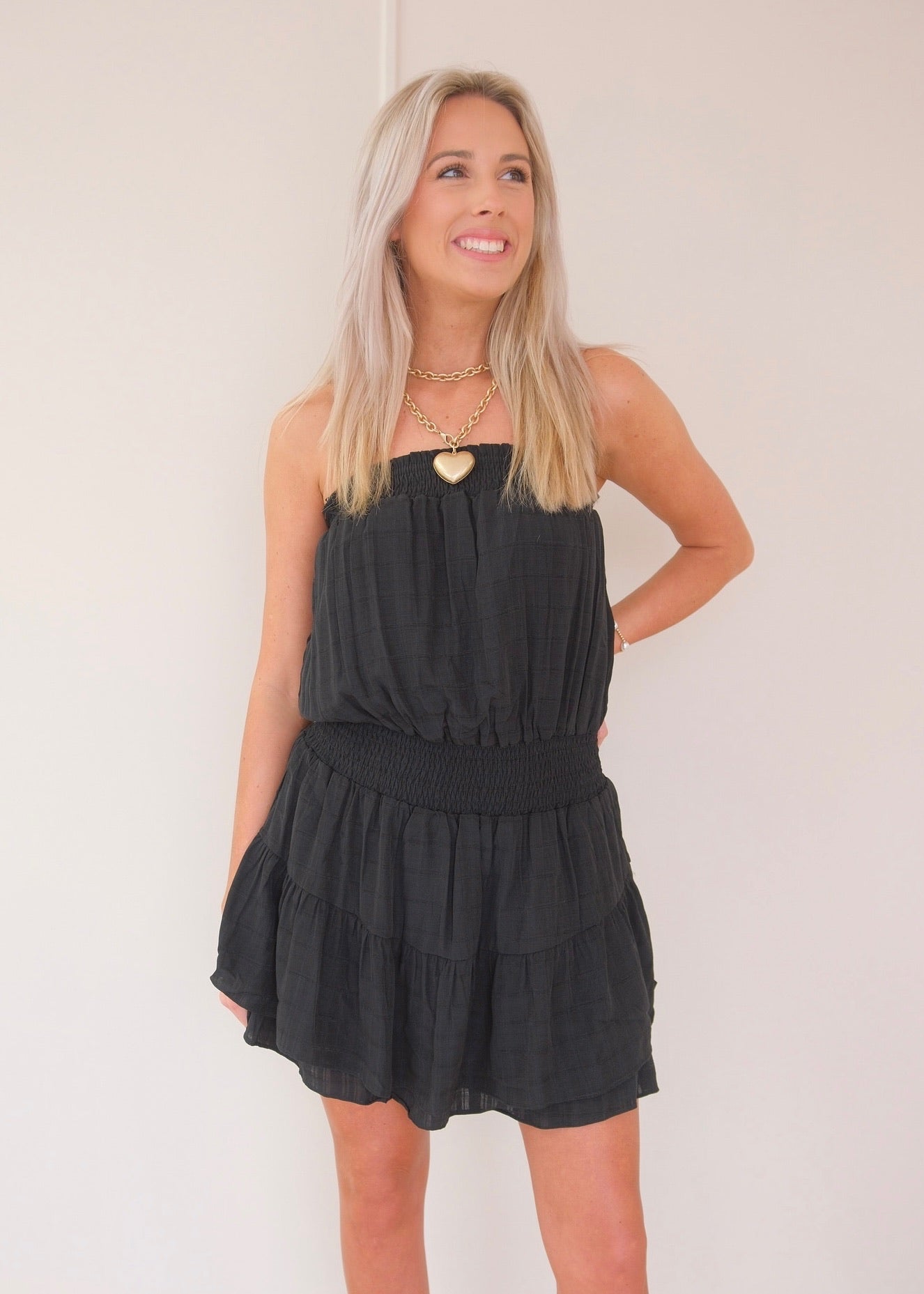 Lilly Strapless Dress - Black