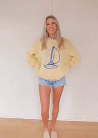 Sailboat Sweater - Yellow