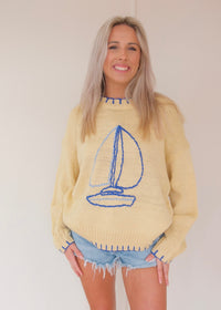 Sailboat Sweater - Yellow