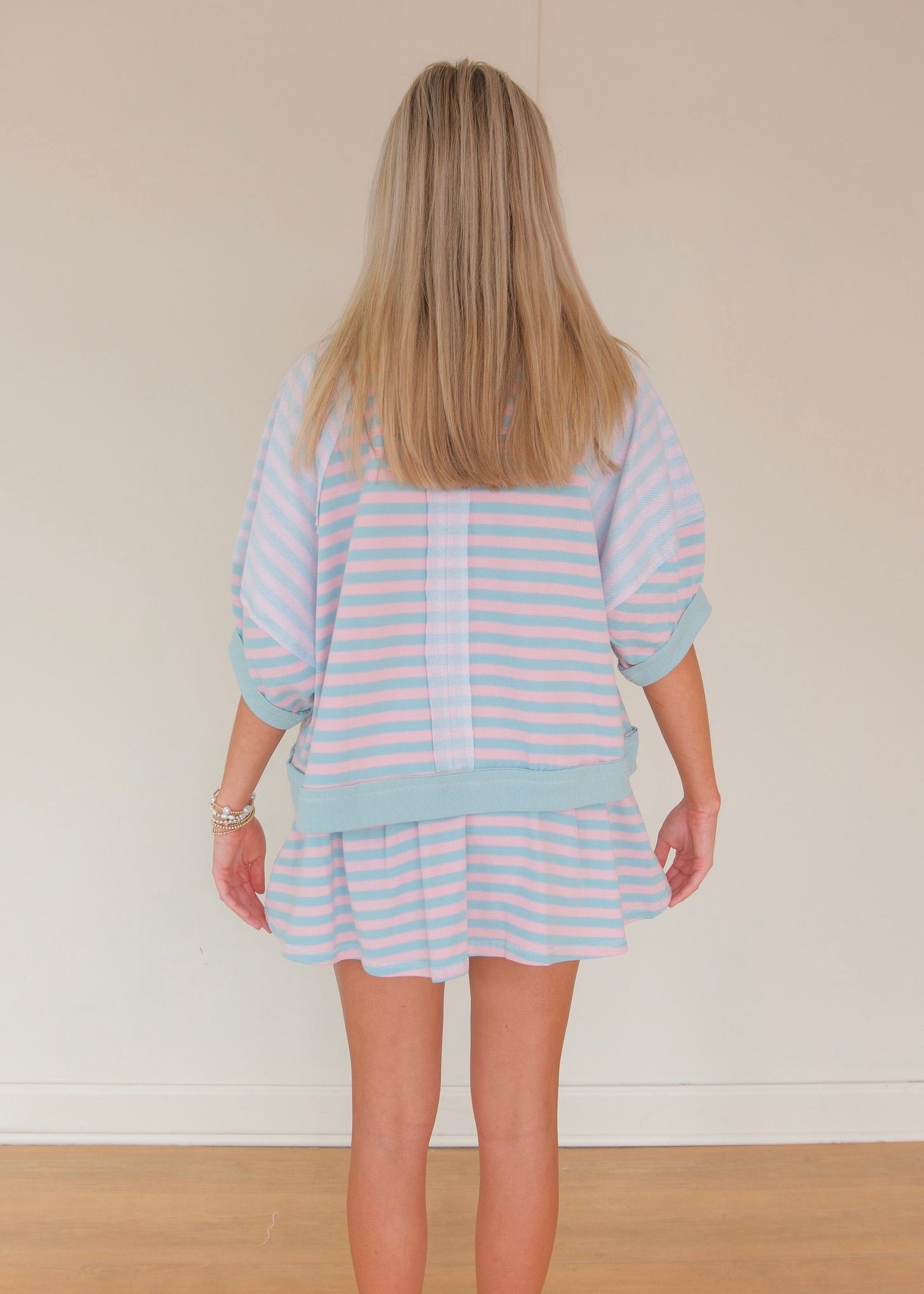 Cotton Candy Striped Skirt Set