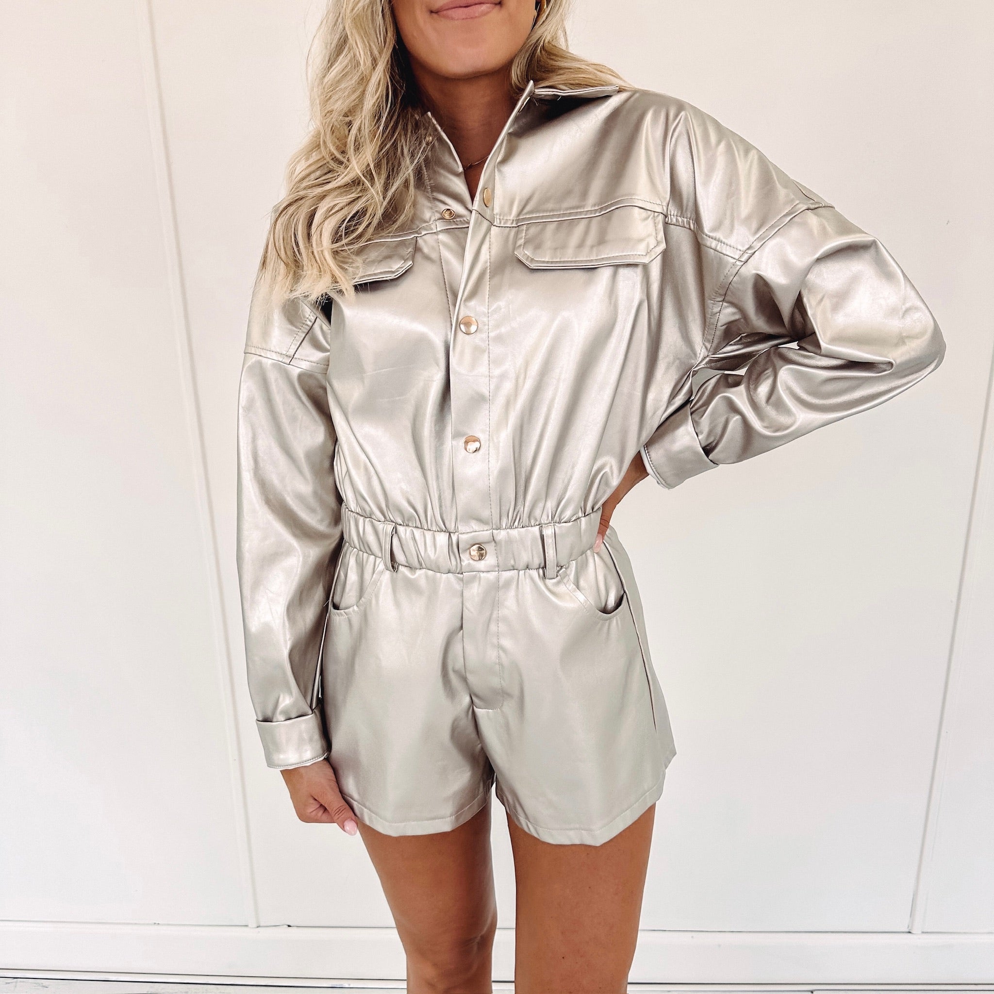 Bridget Romper - Champagne Gold