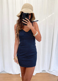 Cape Cod Mini Dress - Navy/White