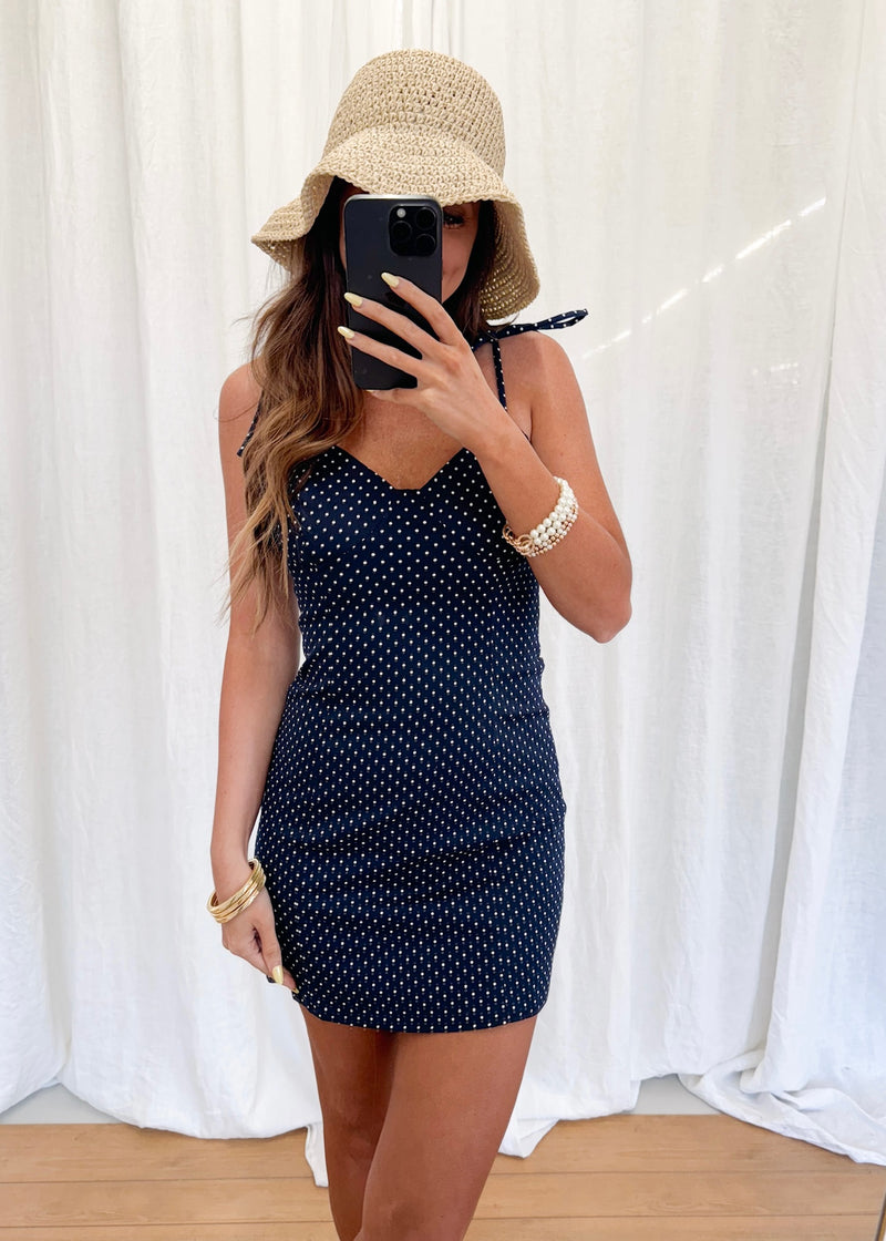Cape Cod Mini Dress - Navy/White