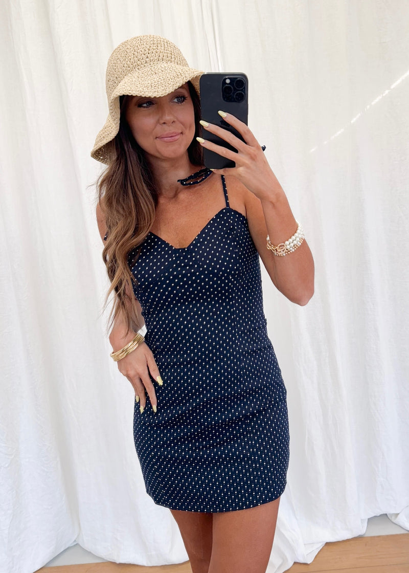 Cape Cod Mini Dress - Navy/White