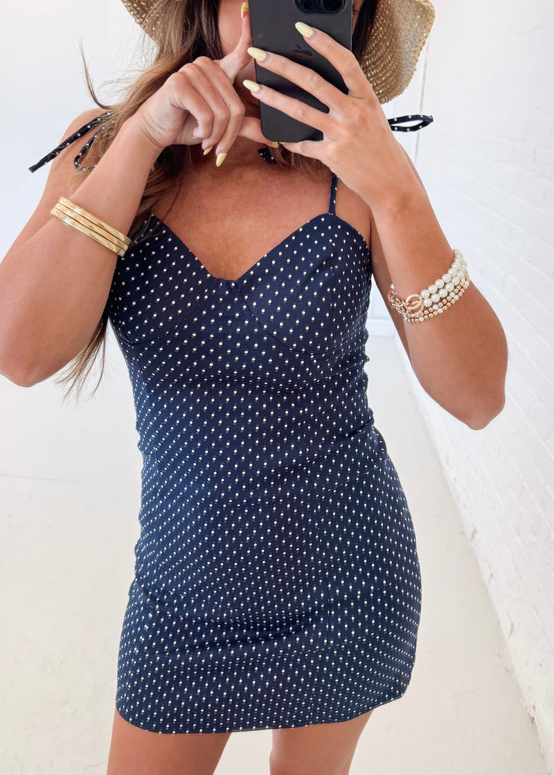 Cape Cod Mini Dress - Navy/White