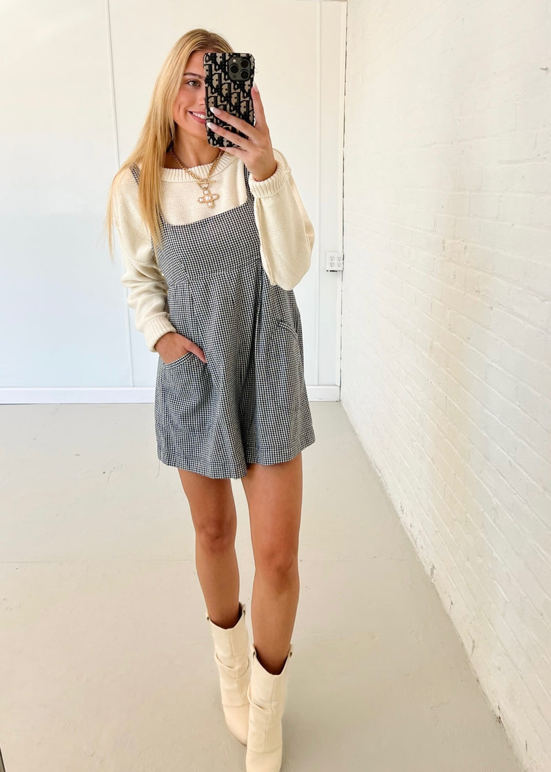 Adair Romper - Navy/Cream