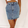 Rhinestone Denim Skirt