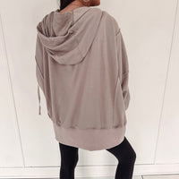 Kendall Oversized Zip Up - Taupe