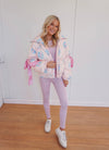 Floral Puffer Jacket - Pink