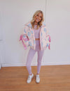 Floral Puffer Jacket - Pink