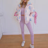 Floral Puffer Jacket - Pink