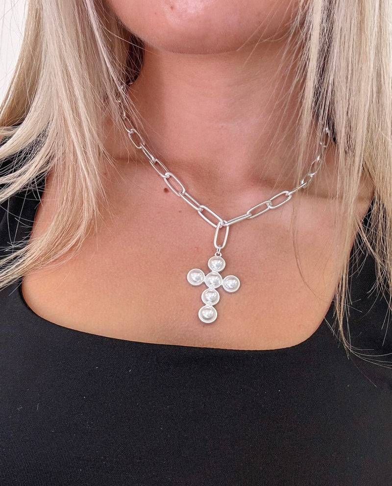 Pearl Cross Necklace