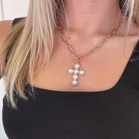 Pearl Cross Necklace