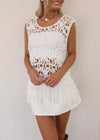 Crochet Fringe Top - White