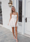 Kasie Lace Mini Dress - White