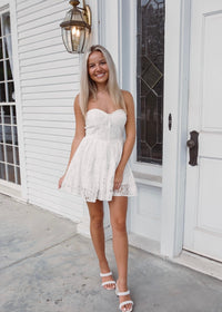 Kasie Lace Mini Dress - White
