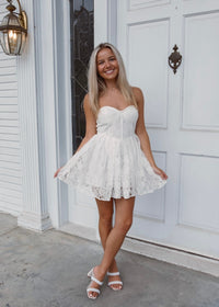 Kasie Lace Mini Dress - White