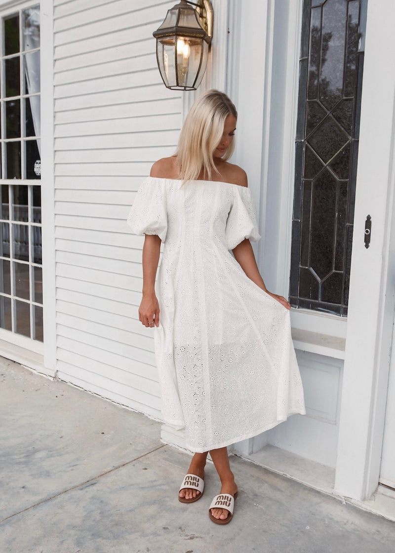 Eleanor Eyelet Midi Dress