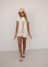 Juliette Overalls - Floral/Ivory