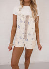 Juliette Overalls - Floral/Ivory