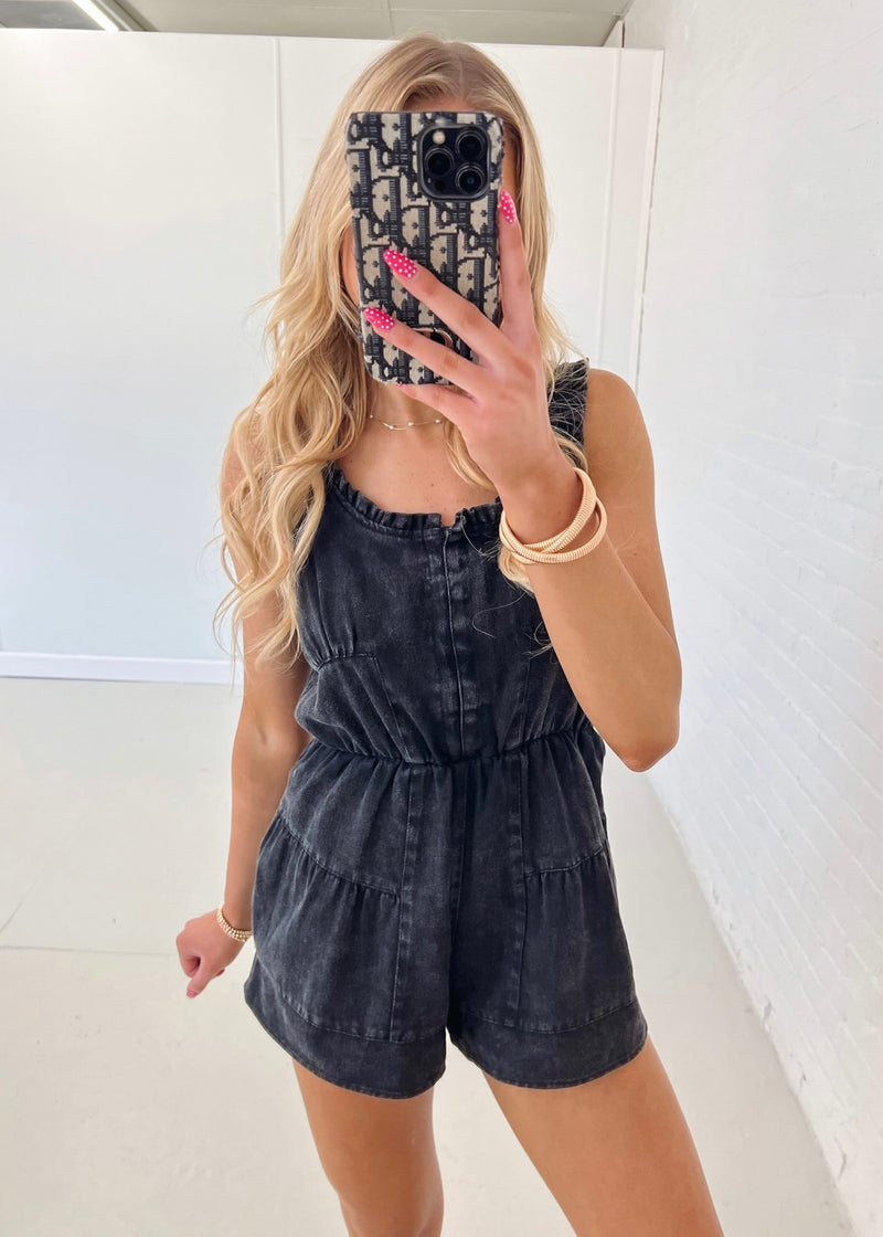 Jackie Romper - Charcoal