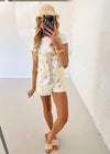 Juliette Overalls - Floral/Ivory