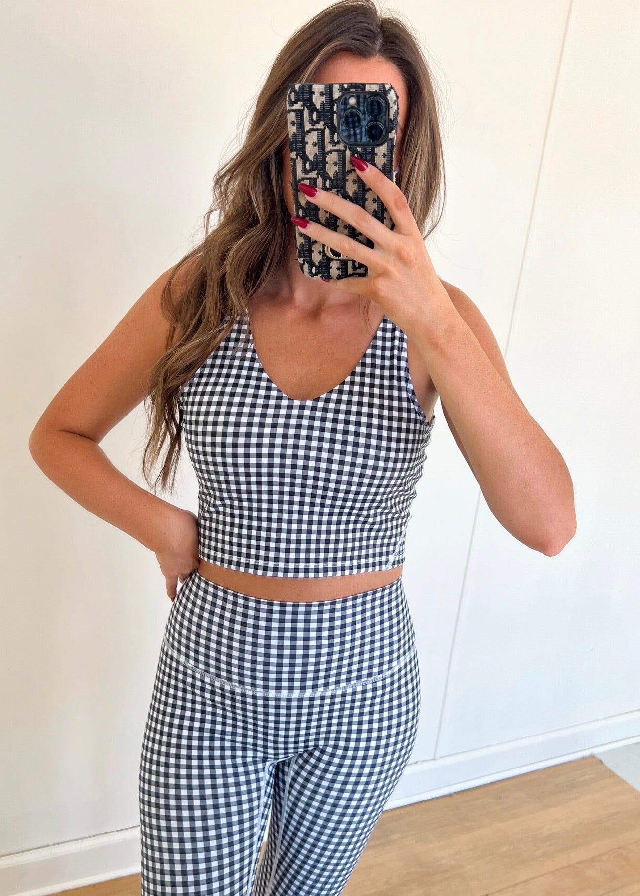 Gingham Print Active Set - Black/White