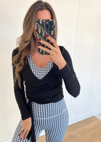 Wyatt Wrap Top - Black