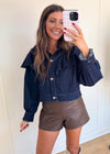 Ruffle Denim Jacket