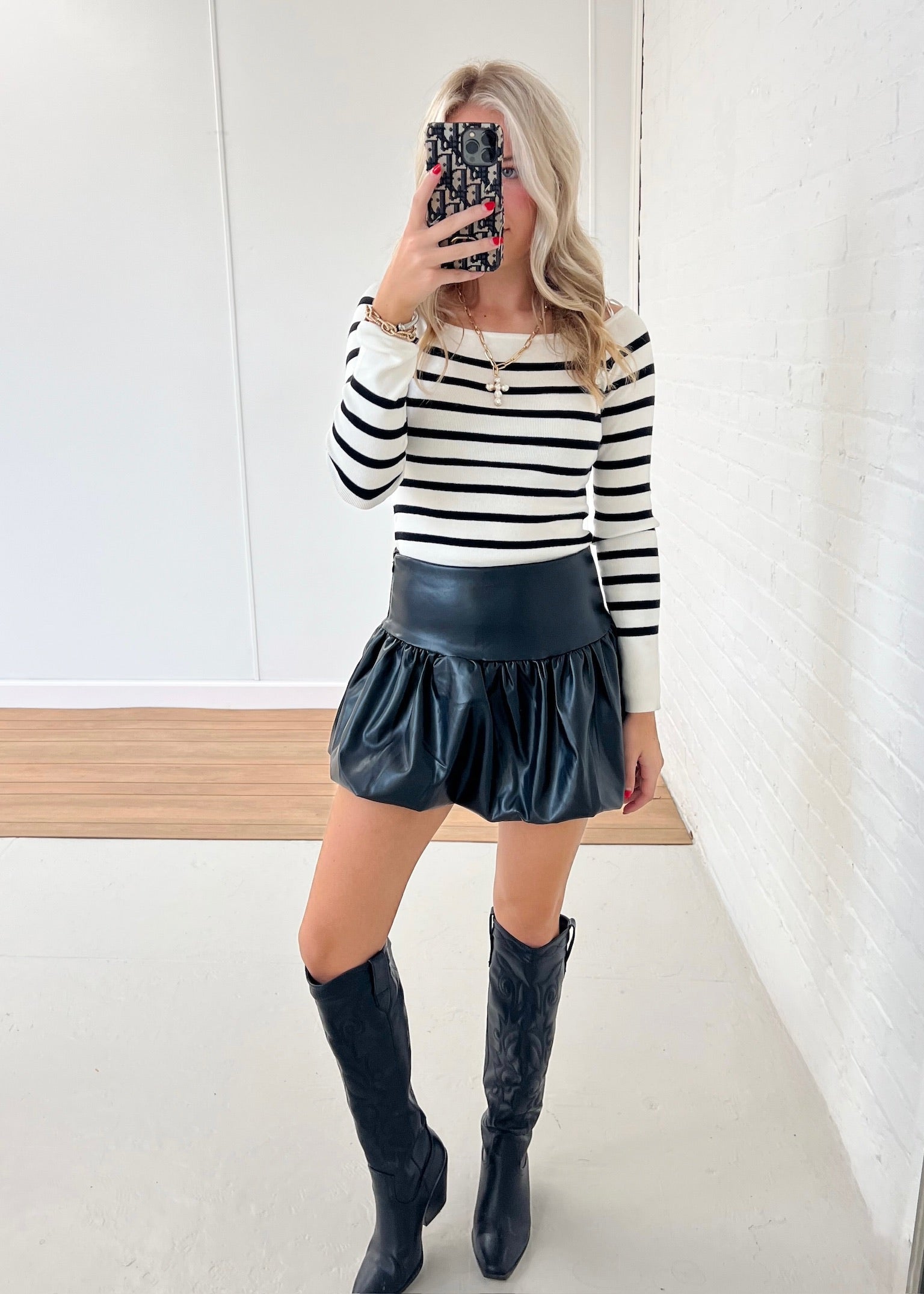 Bentley Bubble Mini Skirt - Black