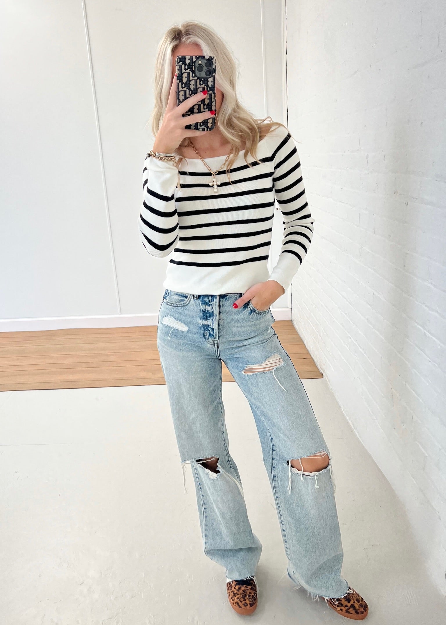 Bella Striped Knit Top