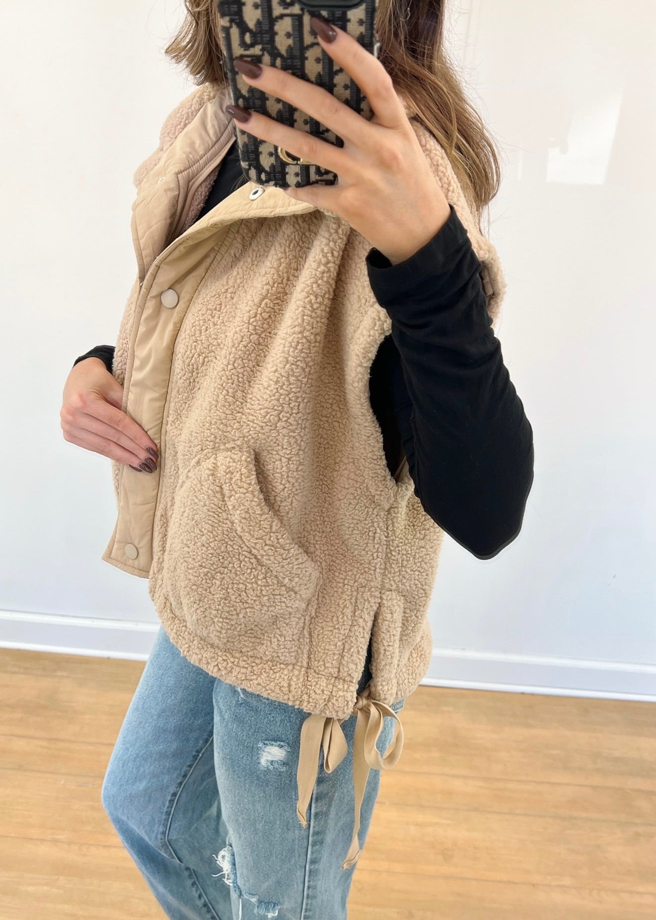 Darcy Teddy Vest - Tan