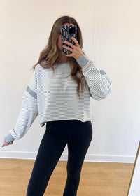 Grey Striped Pullover